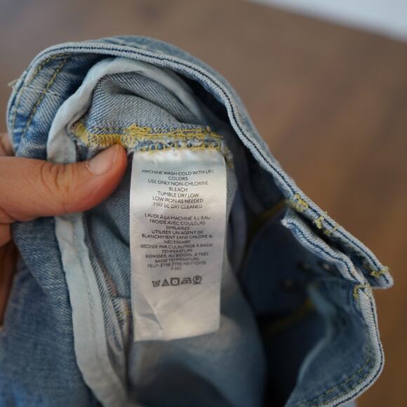 Free People We The Free Tex Slim High Rise Button Fly Jeans Women's 25 Blue Y2K - Picture 5 of 6